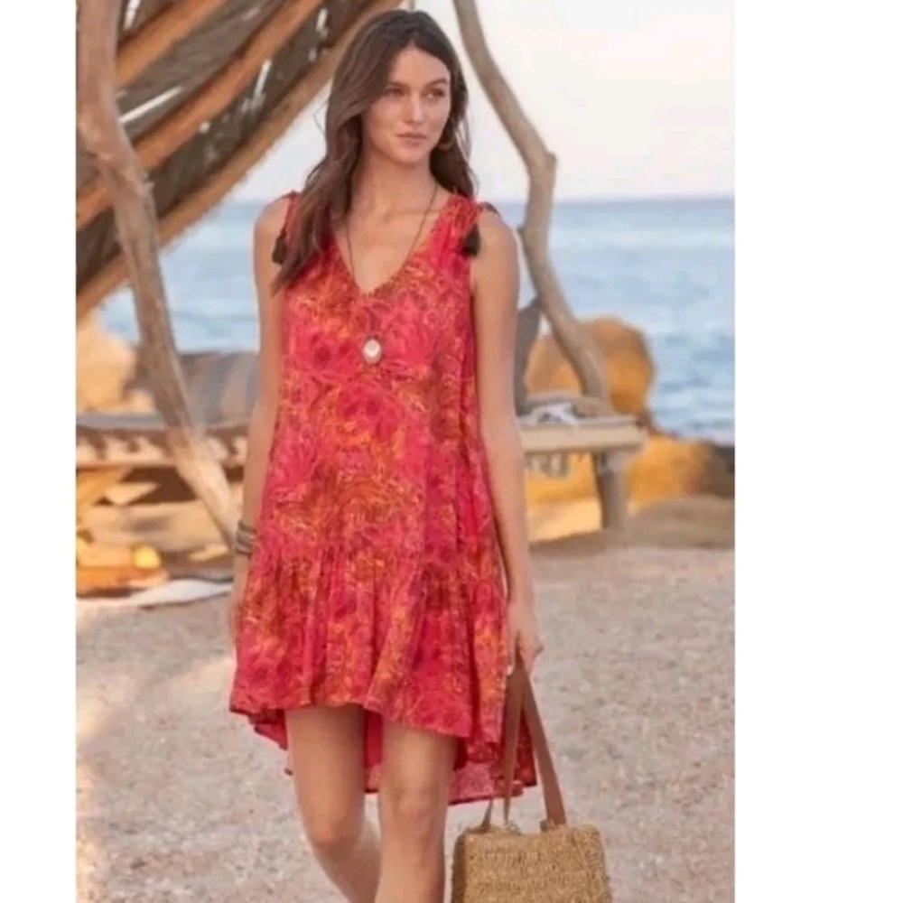 Sundance Flamenco Floral Sleeveless Dress Size Medium